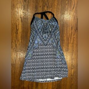Prana Blue and Black Patterned Dress